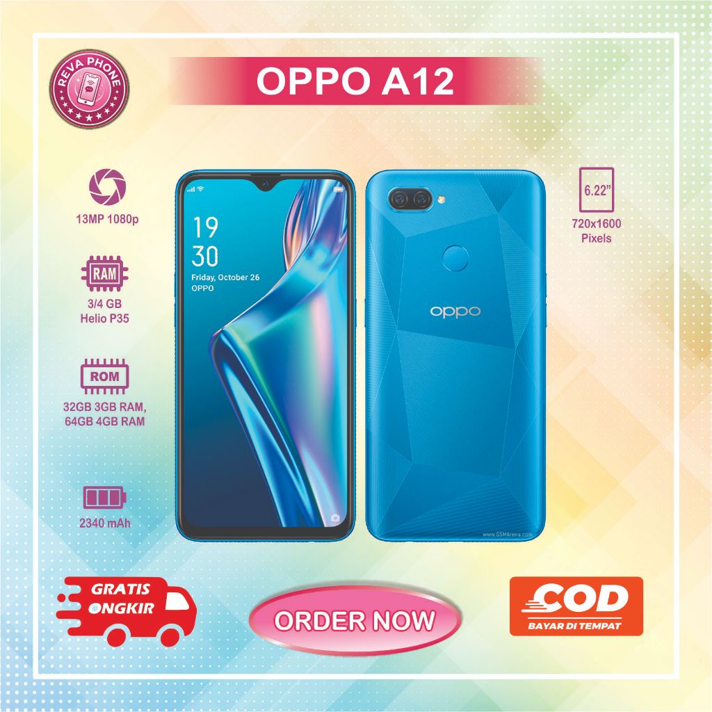 HP OPPO A12 RAM 3/32 Normal second batangan siap pakai