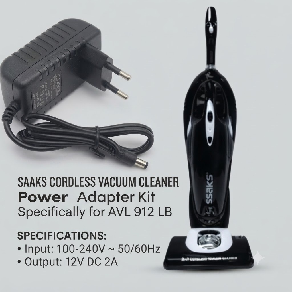 Charger Vacuum Cleaner SSAKS AVL 912LB Adaptor Casan Vakum 12V 2A Toko Lukas