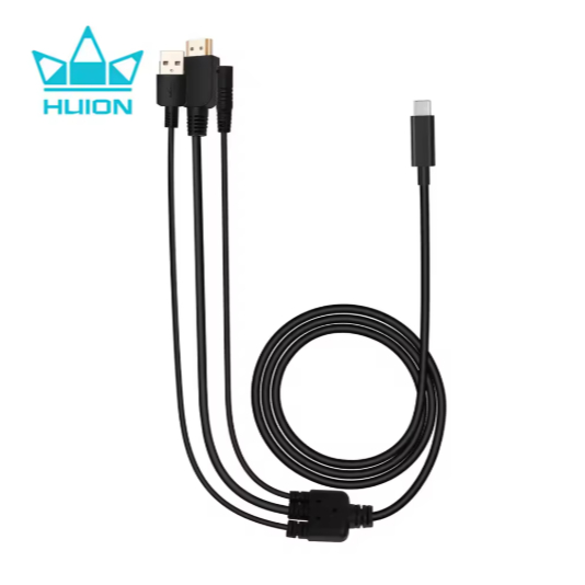 Huion 3 In 1 Cable for Kamvas 22 Kamvas 22 Plus Graphics Tablet Monitor Pen Display
