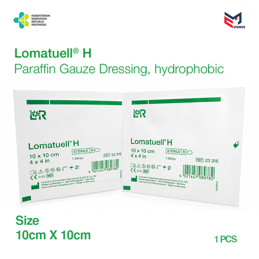 Lomatuell H Kasa Pembalut Steril Antibiotik 10x10 Cm 1 Pcs Hydrophobic Kasa Penutup Luka lohmann rau