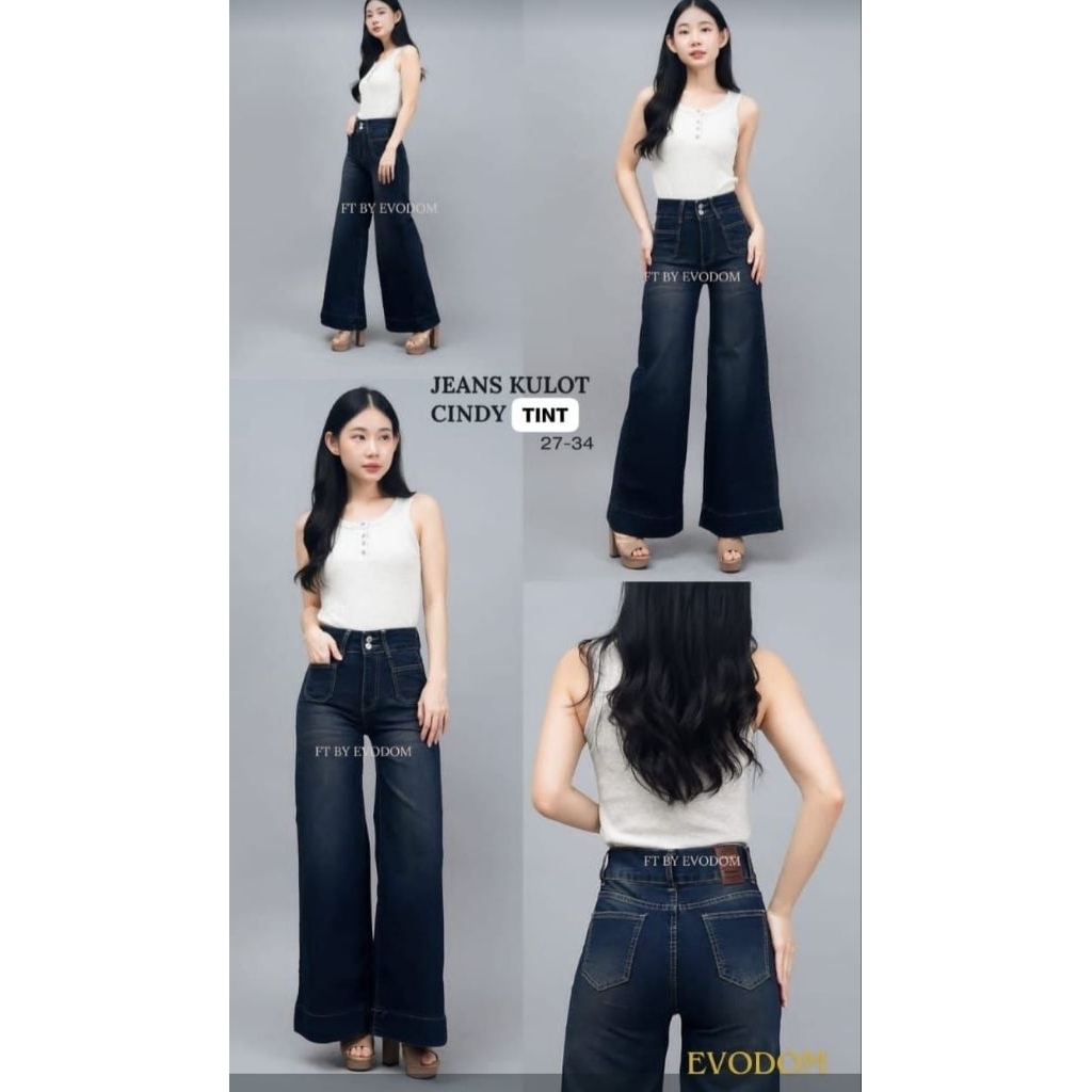 KULOT SMITH DOM JEANS-Kulot jeans Wanita Fujian Medium Evodom Jeans
