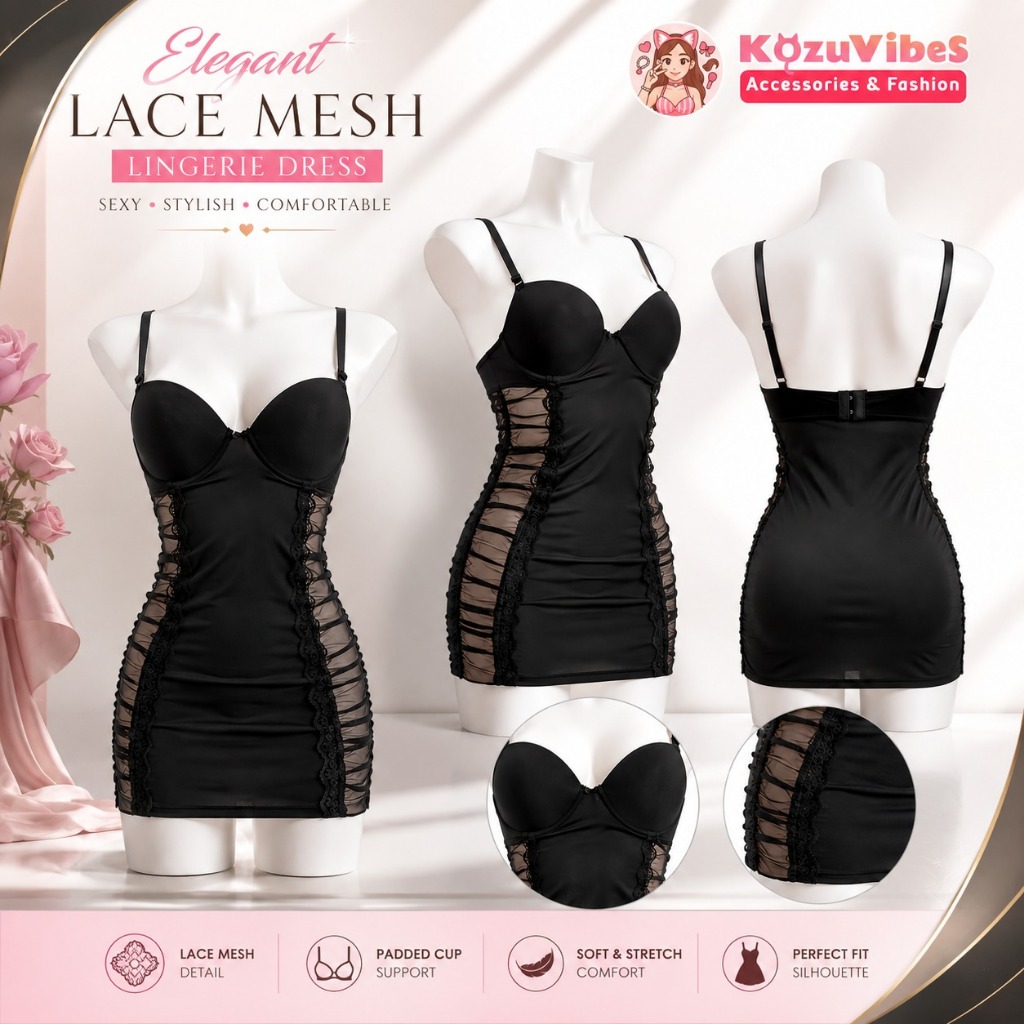Kozuvibes Cosplay Sexy Night Long Dress Lingerie Mini Dress Busa Puff