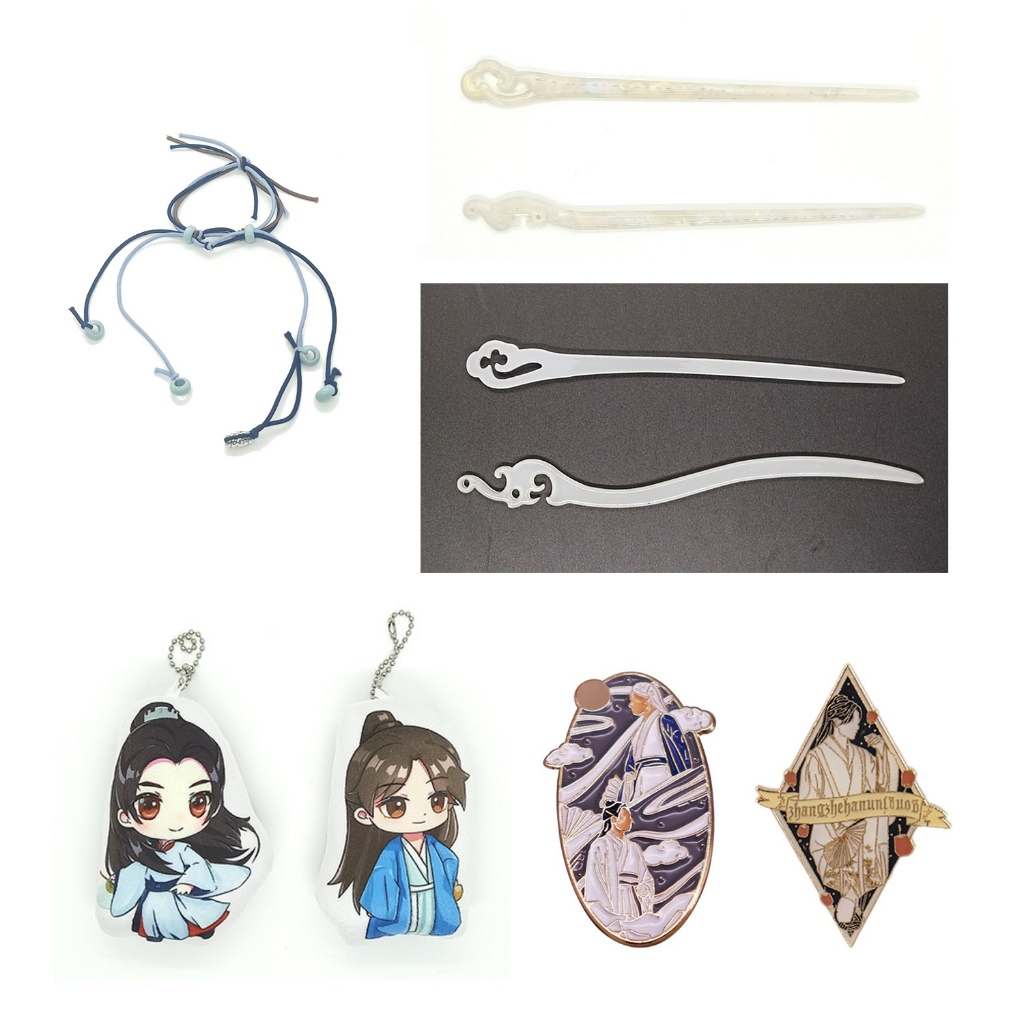 Tusuk konde Ikat rambut gantungan boneka pin enamel word of honor shan he ling wen kexing zhou zishu