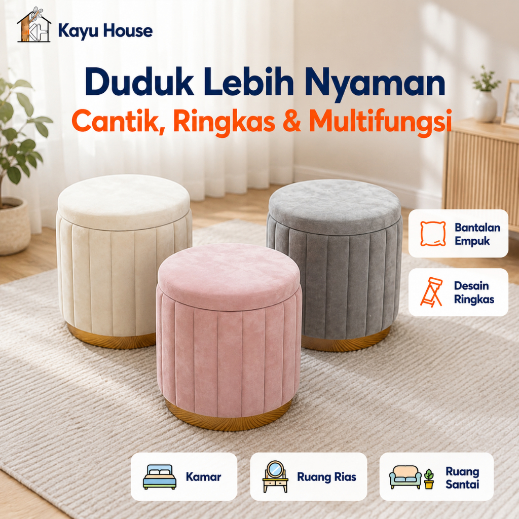 Kursi Makeup Ins - Style Kursi Bulat Minimalis Stool Busa Stool Kancing,Kursi Bulat Sofa Stool