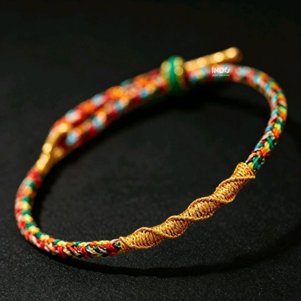 gelang tibet pancawarna original tibetan