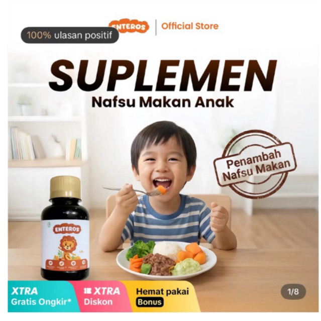Enteros - Suplemen Nafsu Makan Anak 130ml | Halal