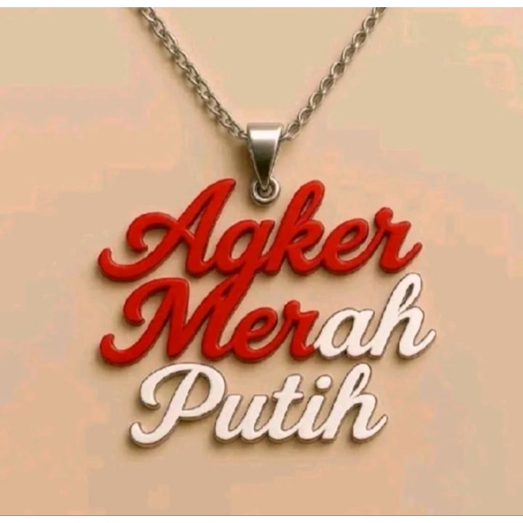 asesoris kalung merah putih berlogo angker , bisa custom