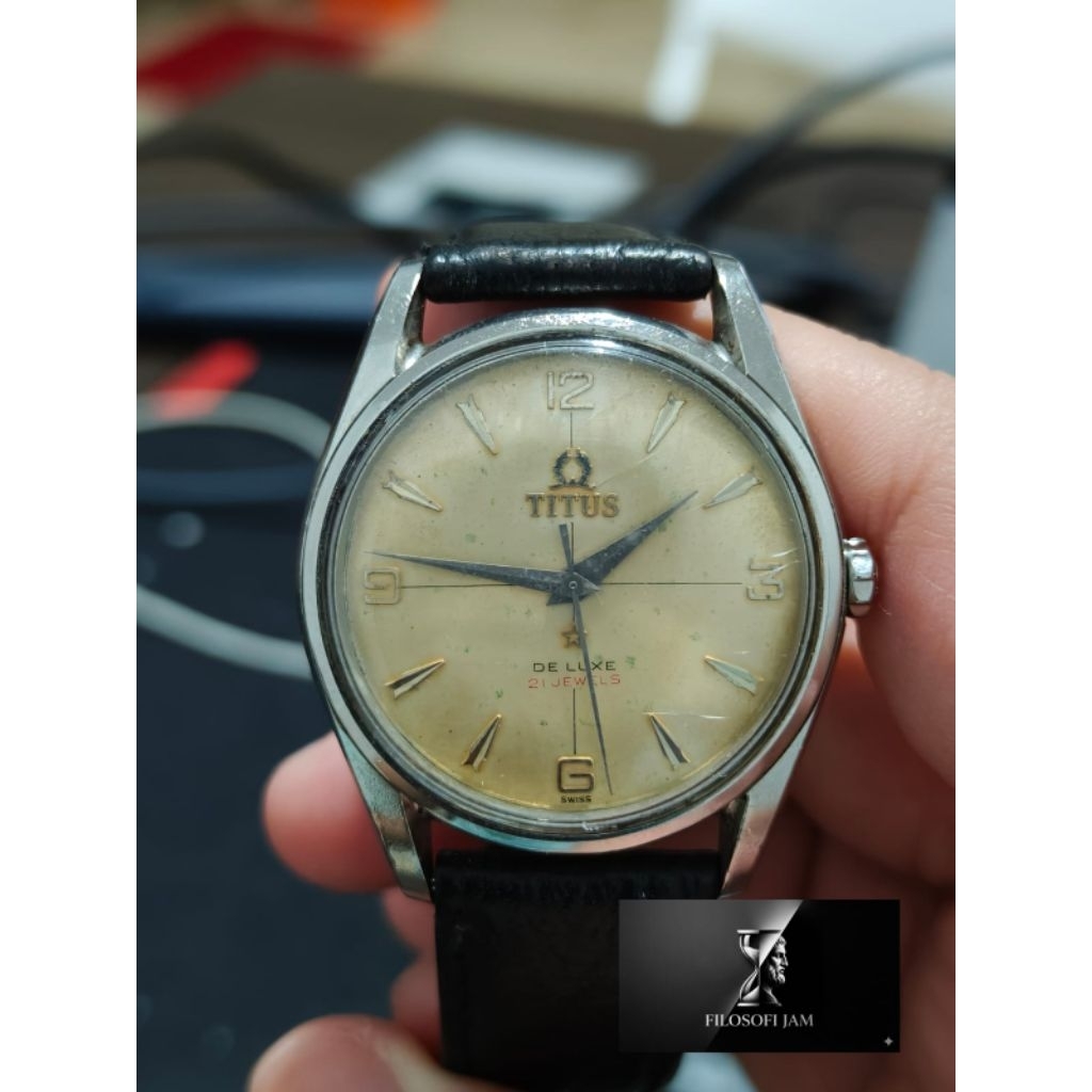 [ PRELOVED ] JAM TANGAN TITUS DELUXE 21 JEWELS VINTAGE