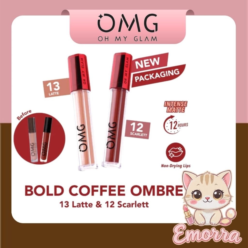 [BEST SELLER] OMG OH MY GLAM MatteLast Lip Cream Bold Coffe Ombre - 12&13 (Lip Cream Ombre)