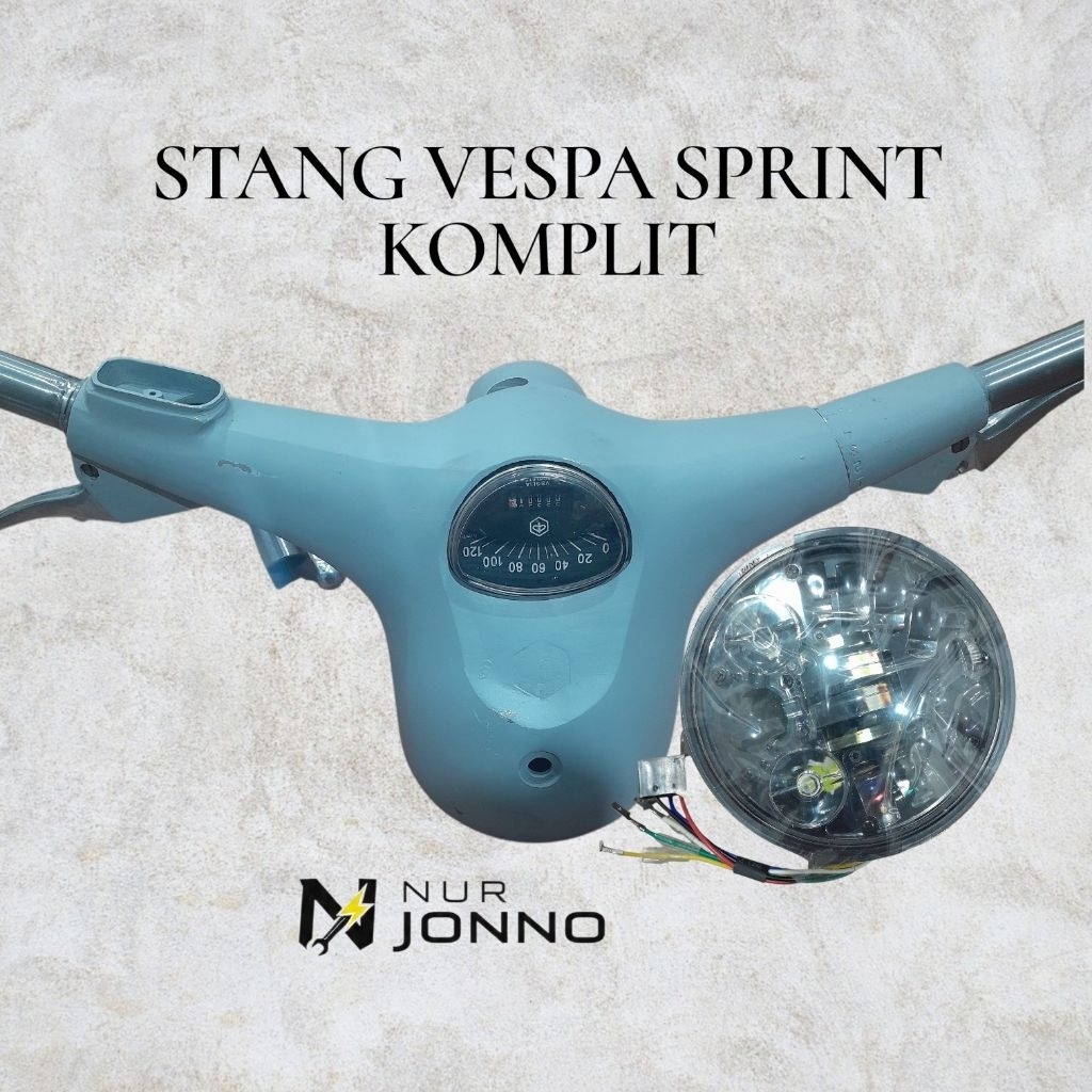 Stang Vespa Sprint Bagol Komplit Kepala Stang Vespa Sprint Bulat Komplit