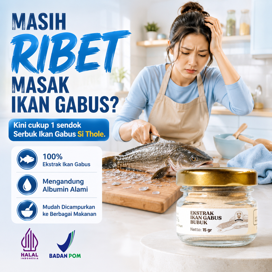 Si Thole Serbuk Ikan Gabus 100% Ekstrak Ikan Gabus Tinggi Albumin Alami Praktis Tanpa Ribet Masak Ikan Gabus BPOM HALAL