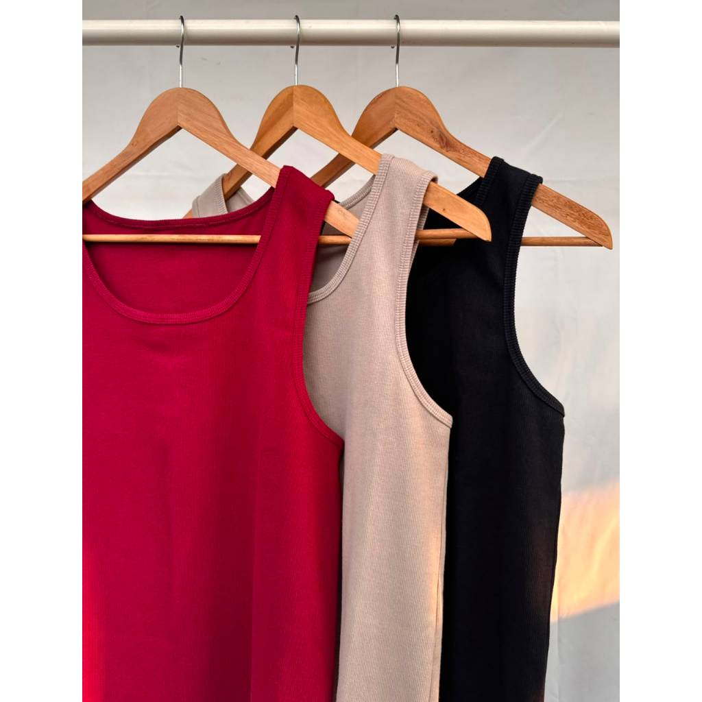 Tank Top Pria, Premium Ribbed Tank Top, Ribbed Cotton