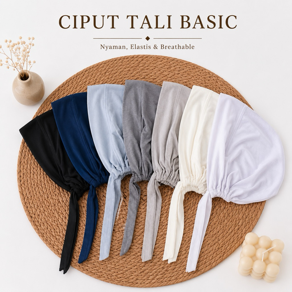 Ciput Inner Arab Tali Premium Anti Pusing Rayon Spandex Inner Hijab Ninja Polos