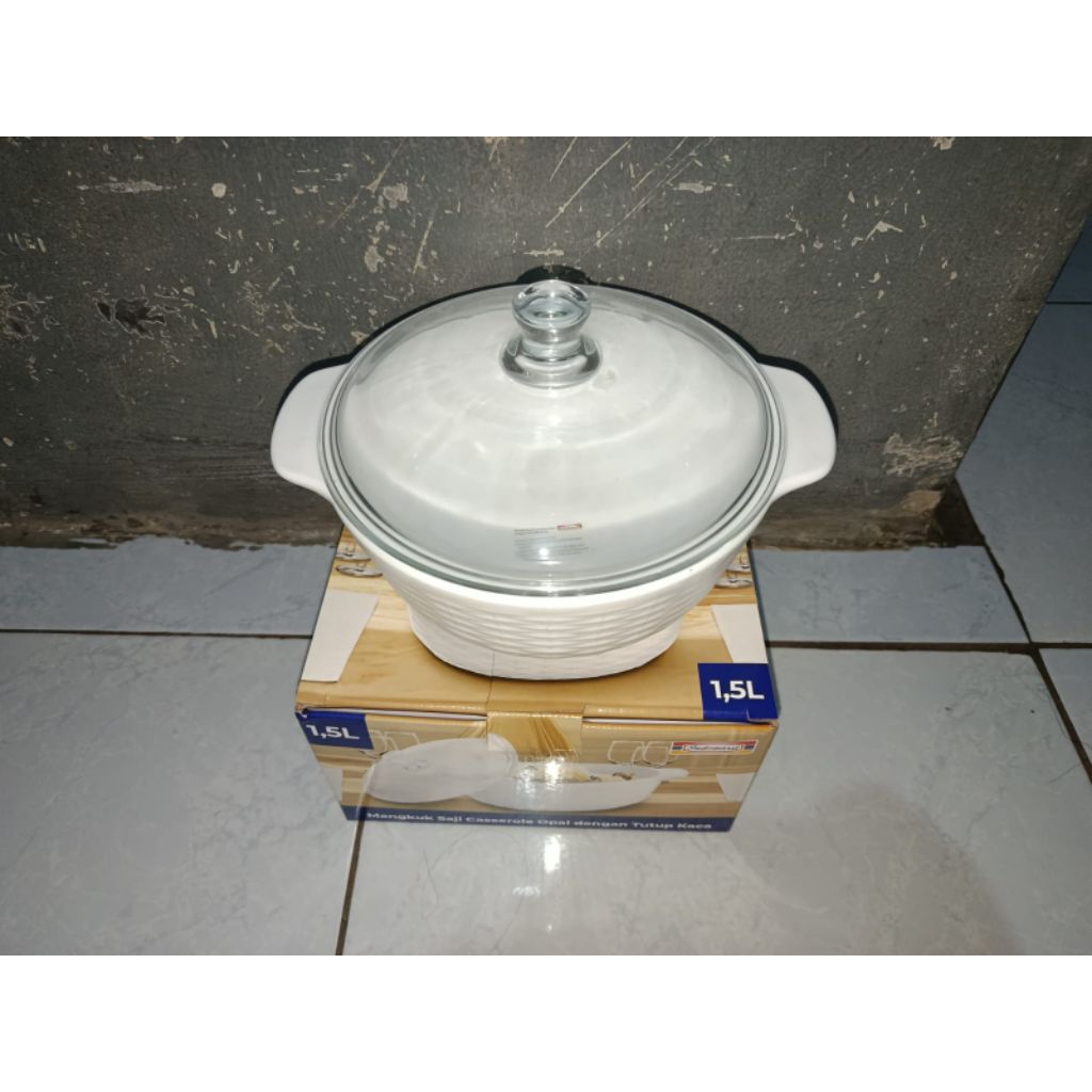 Mangkok Casserole Tutup Kaca Anti Tumpah BPA Free + Free Bubble Wrap
