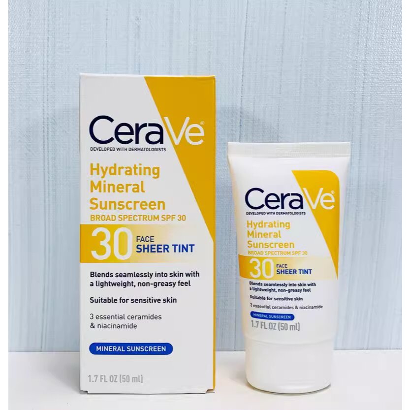 CeraVe Sunscreen/CeraVe Hydrating Mineral Sunscreen Broad Spectrum SPF 30 50ml/Cerave Hydrating Mine