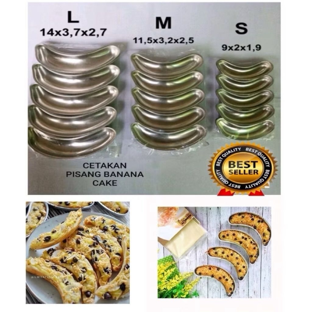 Cetakan Bolu Bentuk Pisang /Cetakan Tokyo Banana Cake /Cetakan Banana Cotton Cake MiniCetakan Kue Pi