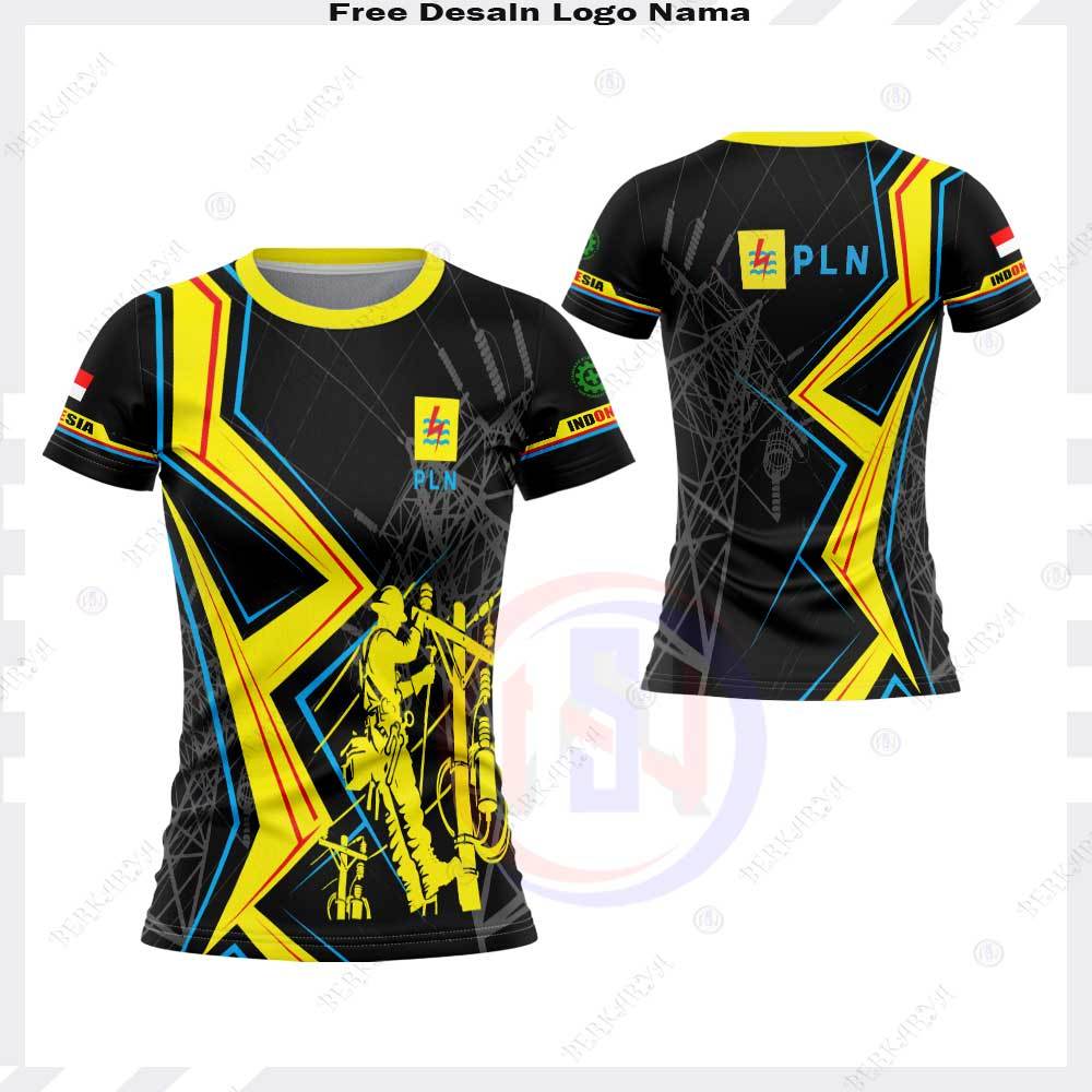 Jual Kaos Baju Pln Listrik Indonesia Pakaian Dinas Seragam Pln Jersey PLN Keren Printing