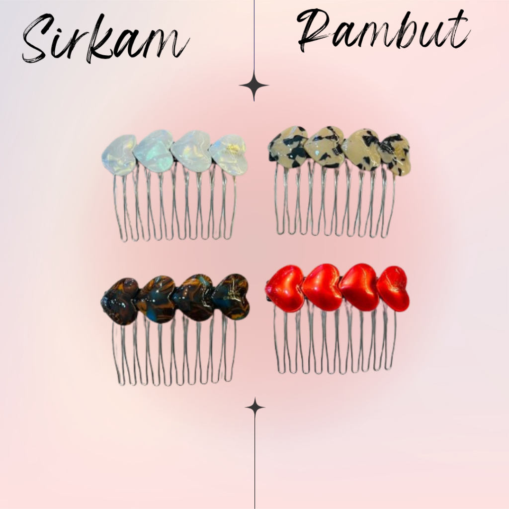 Sirkam Rambut Wanita / Sirkam Sanggul Korea / Sirkam Rambut Love Metalic