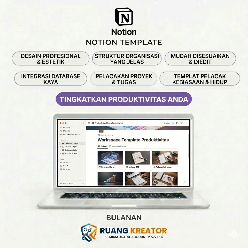 NOTION PRO TEMPLATE FULL GARANSI 1 BULAN