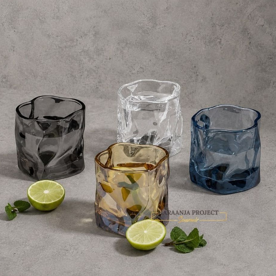 Gelas Whisky Kaca Premium | Estetik | Cocok untuk Whisky, Cocktail, Kopi & Minuman Dingin