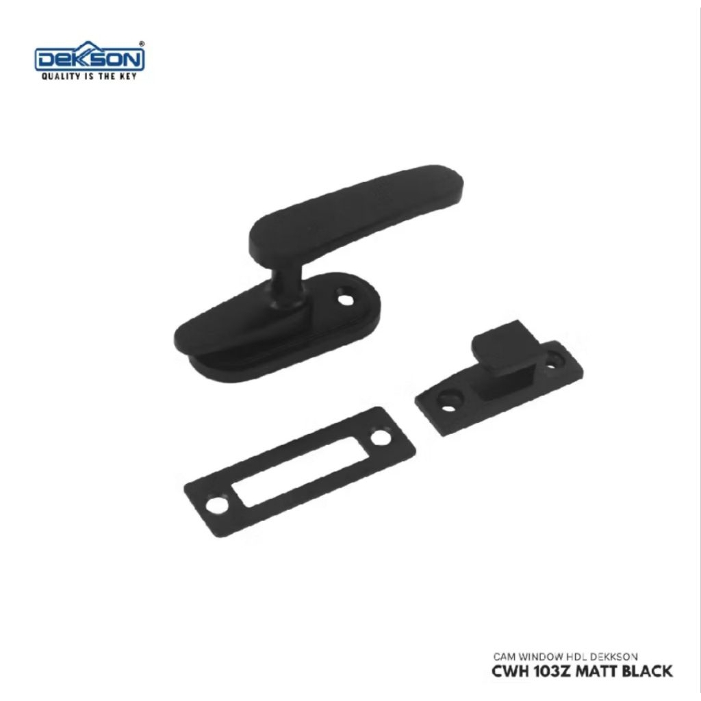 Cam Window Handle Dekkson Matt Black / Rambuncis Dekson Hitam /Kunci Jendela /Slot Jendela Hitam