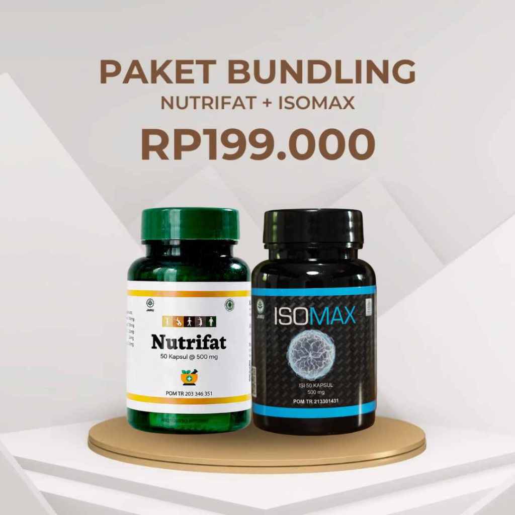 Isomax dan Nutrifat | Kapsul penambah berat badan dan Pembentuk Otot BPOM| Paket Bulking Herbal