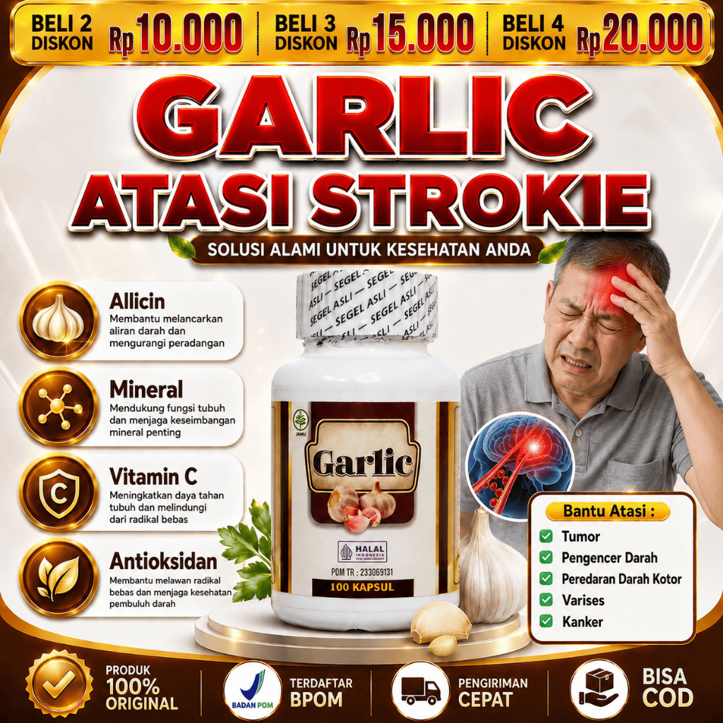 KAPSUL GARLIC Obat Gula Darah Tinggi Hipertensi Sakit Gigi Stroke Tumor Kista Diabetes PALING AMPUH 