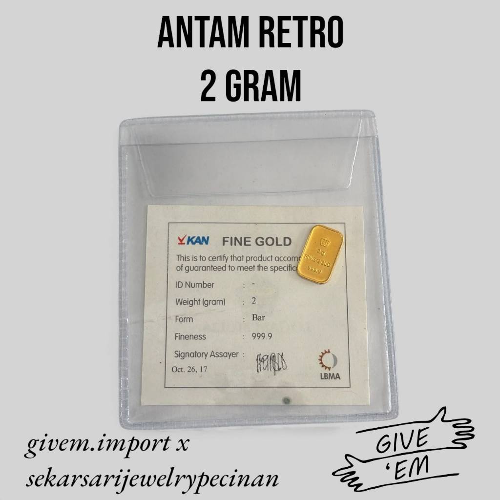 2 GRAM LM LOGAM MULIA EMAS ANTAM RETRO CLASSIC KLASIK SERTIFIKAT