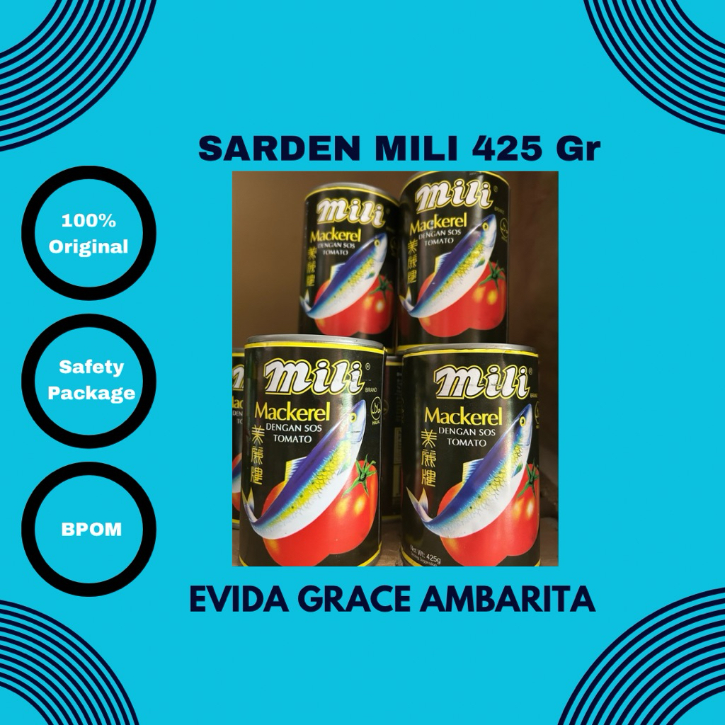 Sarden Mili Mackerel 425 Gram - Asli Singapura Malaysia, Rasa Gurih, Kualitas Terbaik