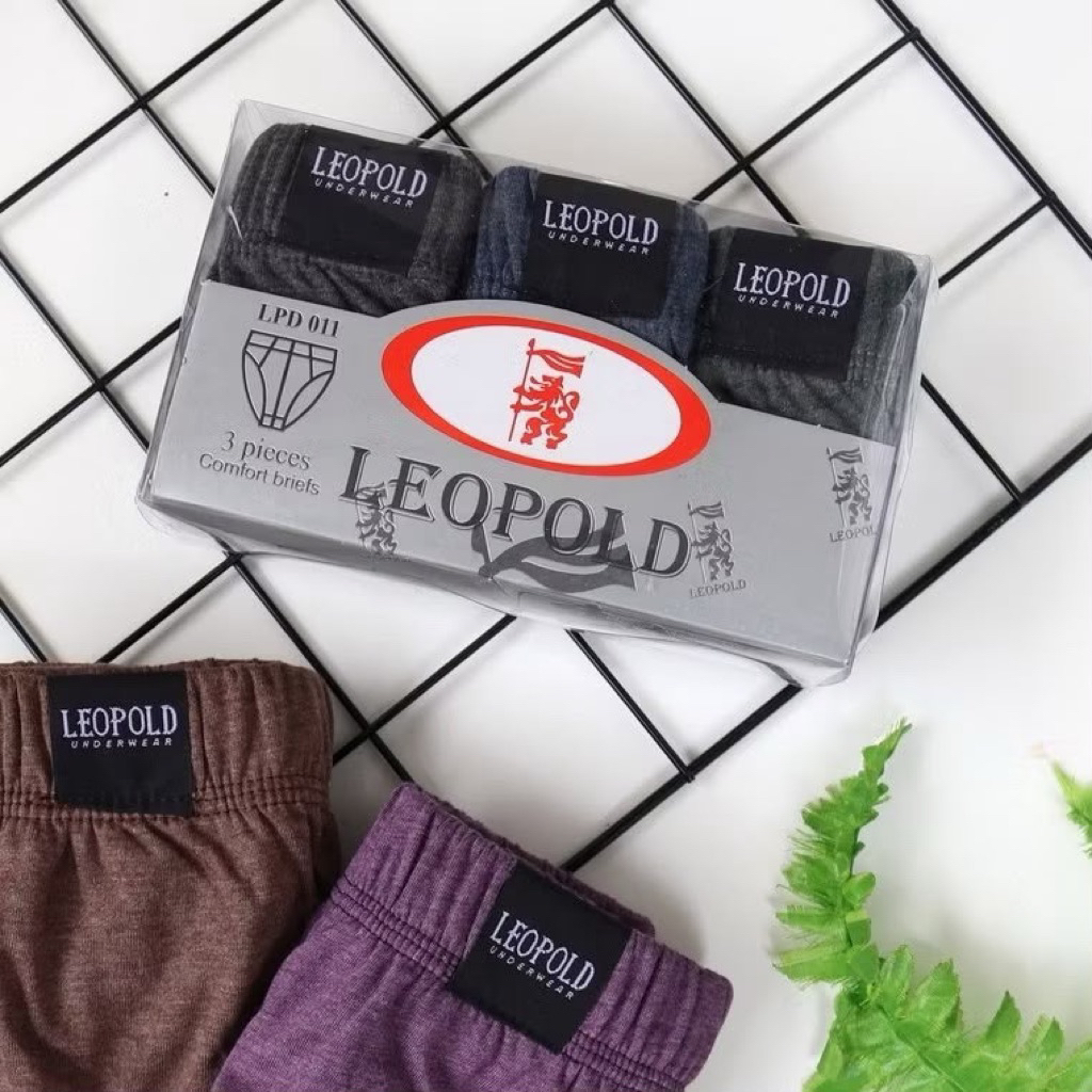 ( 3pc ) CD Leopold Mika | Celana Dalam Pria Dewasa Karet Kerut | CD Pria Leopold