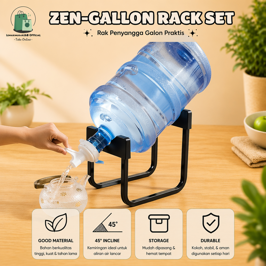 Rak Galon Rak Aqua Set Penyangga Minuman Kaki Galon Besi Rak Tempat Galon Full Besi