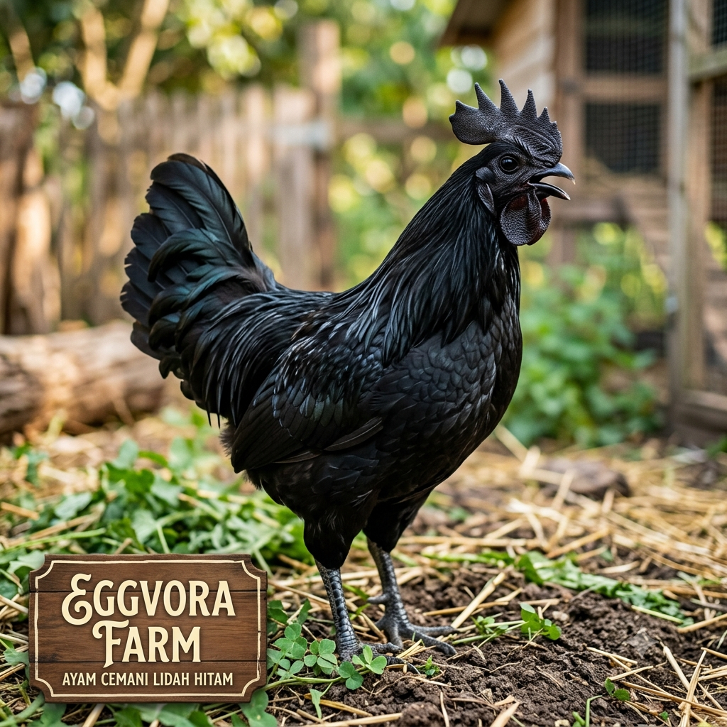 Telur ayam hias cemani lidah hitam fertil asli siap ditetaskan - ayam cemani UD KURNIA PRATAMA