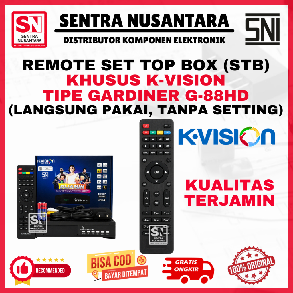 REMOTE STB K-VISION TIPE GARDINER G-88HD ORIGINAL | REMOT STB K-VISION G 88 HD ASLI TAHAN LAMA | REM