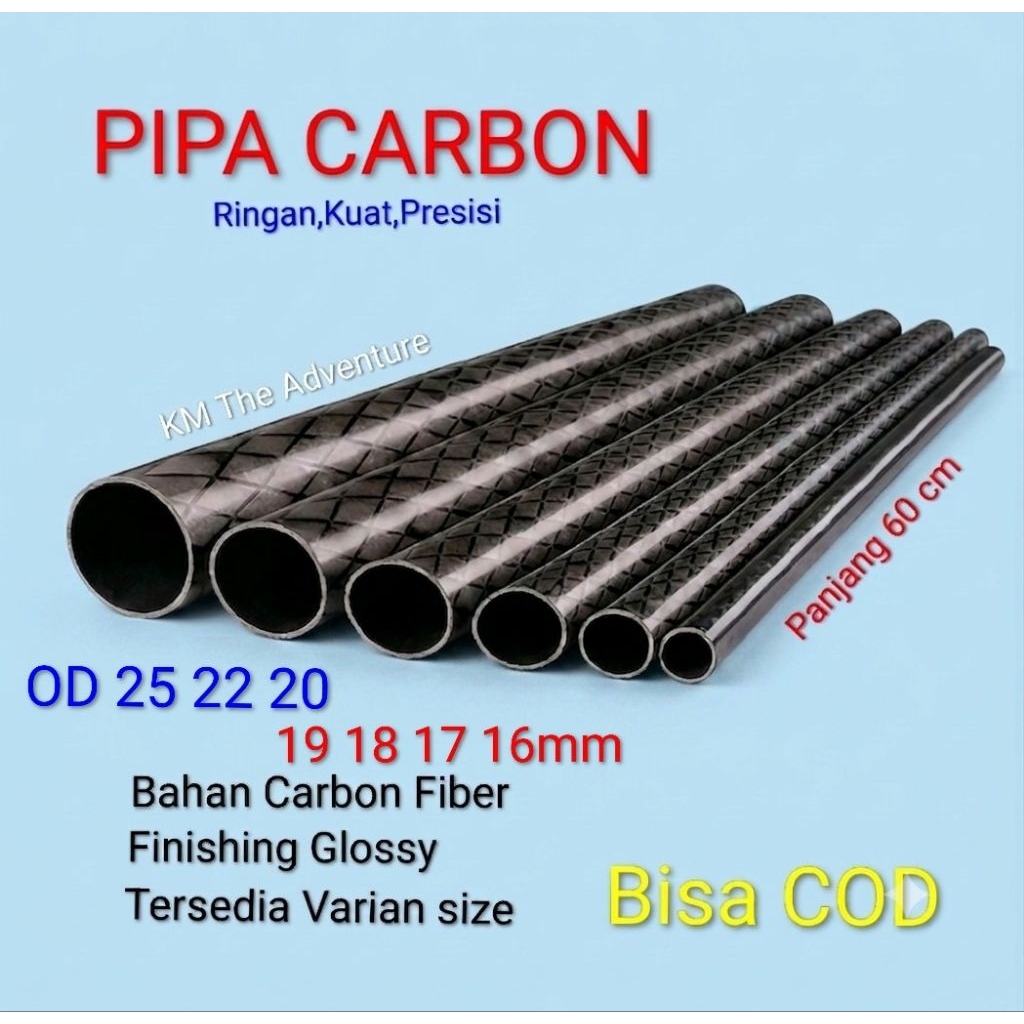 Pipa Srombong Carbon, Carbon Tube ,High Quality OD 16,17,18,19,20,22,25mm