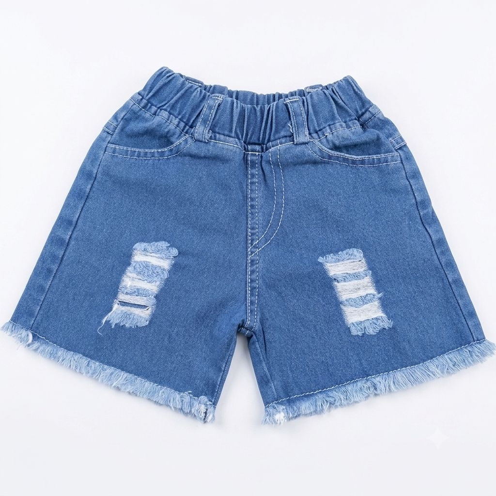 Hotpants Jeans Robek Anak Perempuan Premium (1-12 Tahun) Hot Pants Jeans Anak Cewek Robek Estetik / 