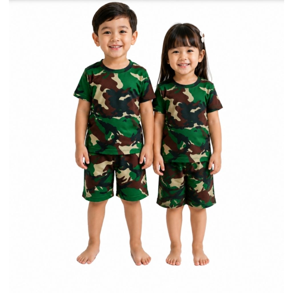 Setelan Baju kaos Anak Laki Laki Army Loreng Tni AD Malvinas Setelan keren anak cowo