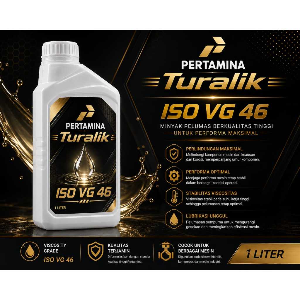 oli Hidrolik PERTAMINA PERLITER Turalik ISO 46 Hydraulik