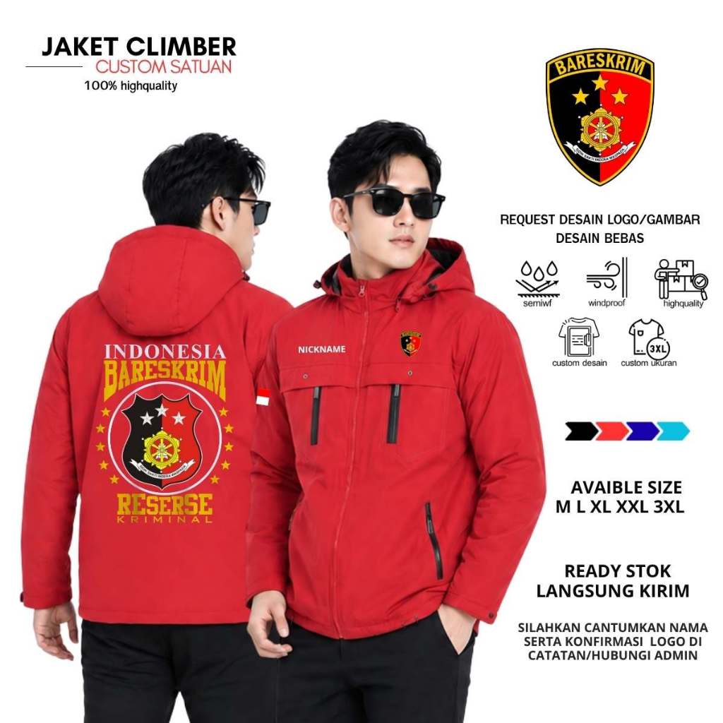 JACKET BARESKRIM RESERSE KRIMINAL - JAKET PARASUT RESCRIM POLRI SPOTLIGHT