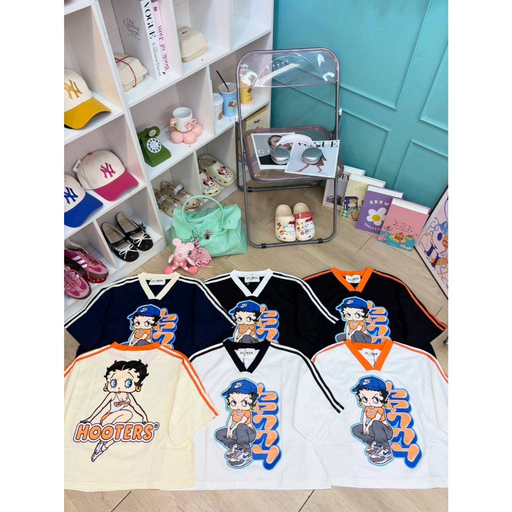 READYSTOCK FL-257 KAOS VNECK BETTY BOOB BKK FLOWER