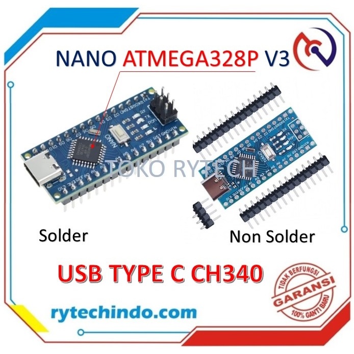 Arduino Nano V3 Atmega328P USB Type C Compatible