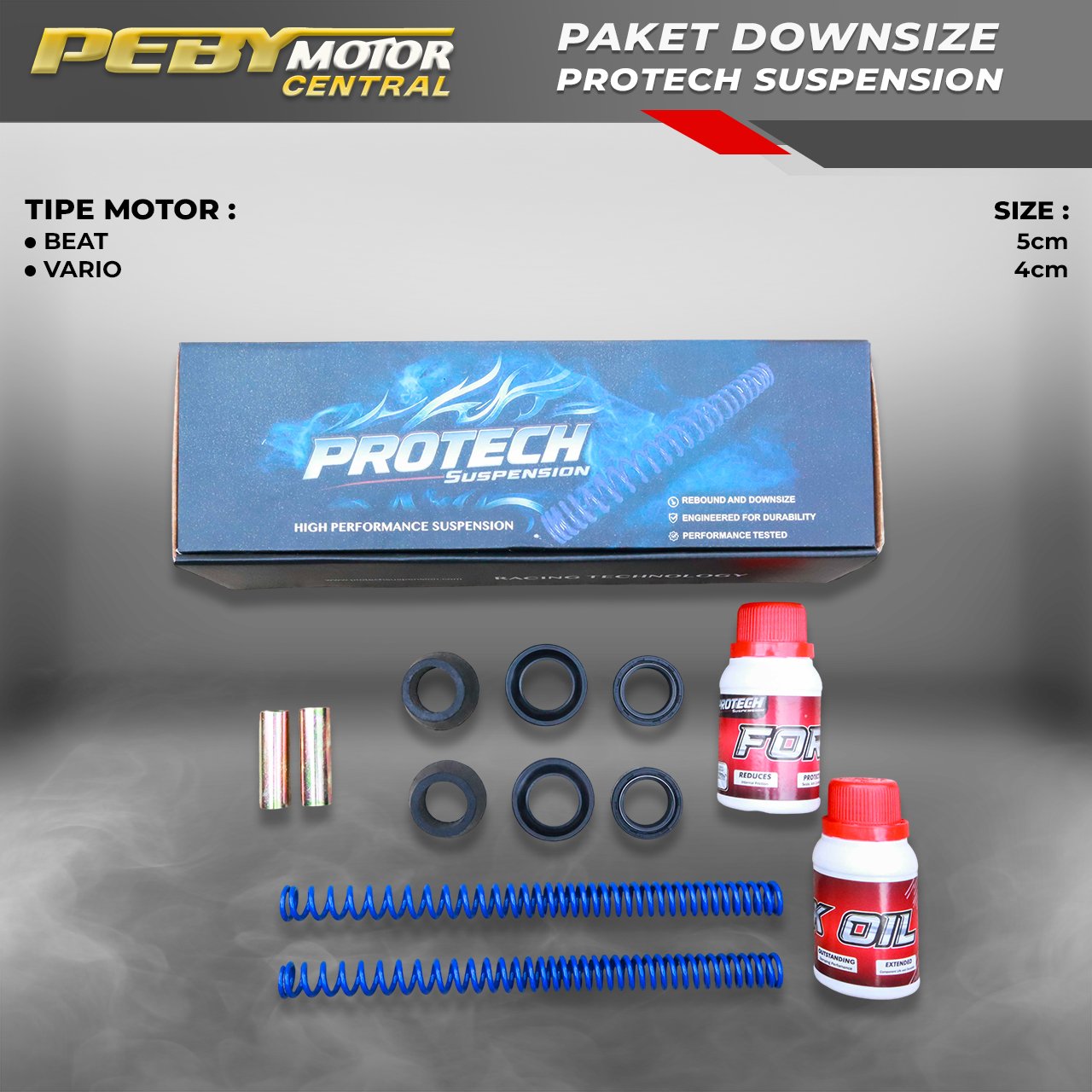 Paket Downsize PROTECH Beat Vario Lowringkit Shock Depan Premium