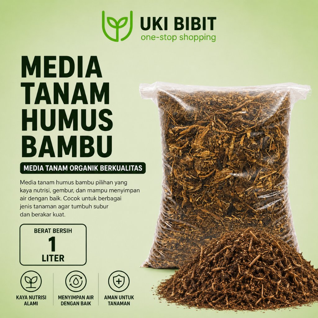 ( 1 Liter ) Humus Bambu Media Tanam Organik Siap Pakai | Humus Akar Bambu