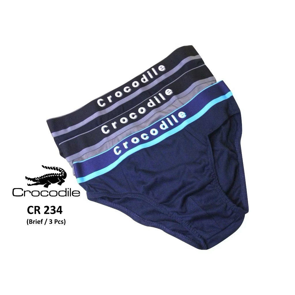 ( 3 Pcs ) Celana Dalam Pria Crocodile 521-234 Jumbo Anti Bakteri | CD Pria Crocodile 234