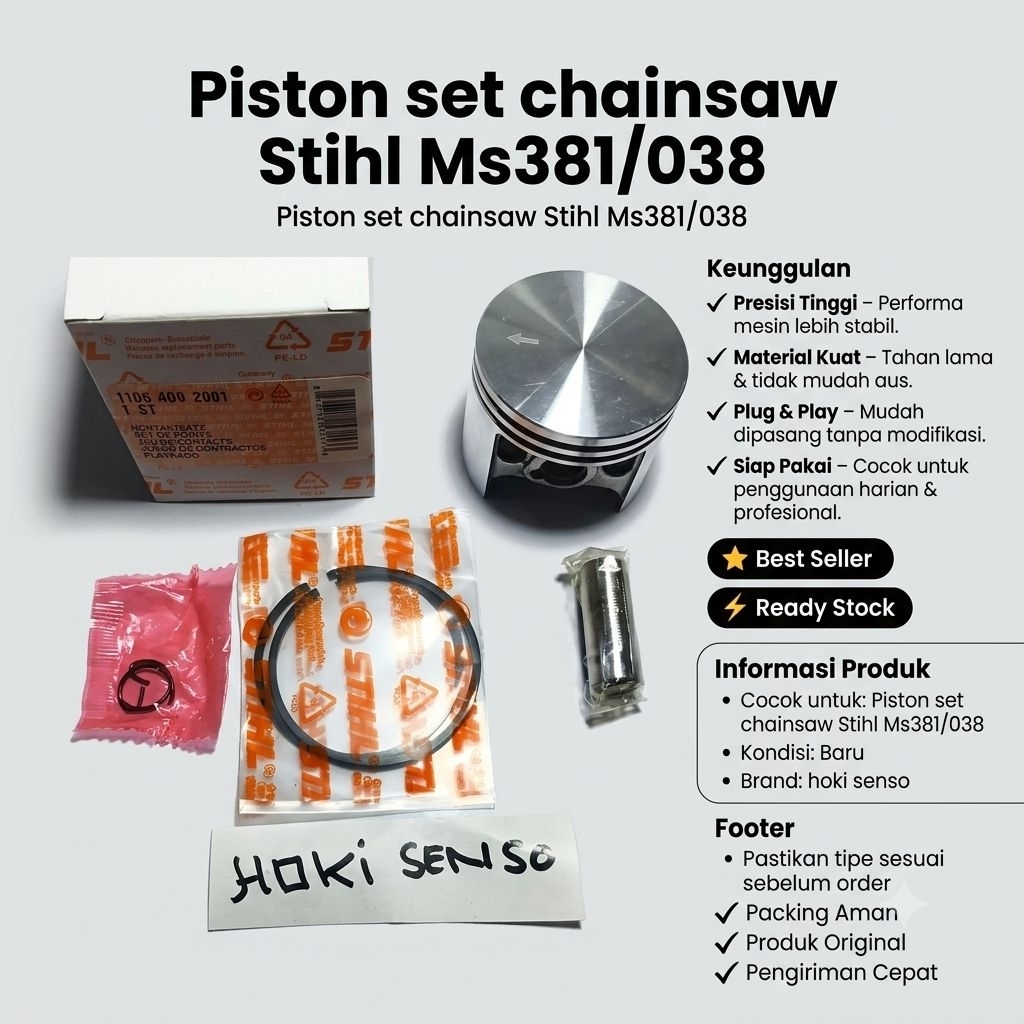 piston set chainsaw stihl ms381/038