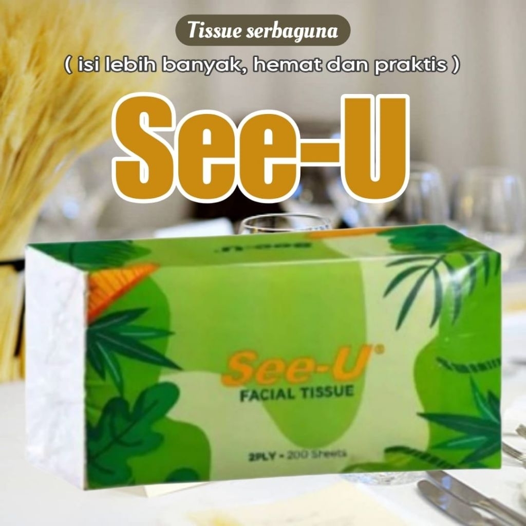 1 pack tissue / tisu - tisu see u praktis - Tissue Tisu See-U Facial Wajah 200 Sheet 2ply See U - ti