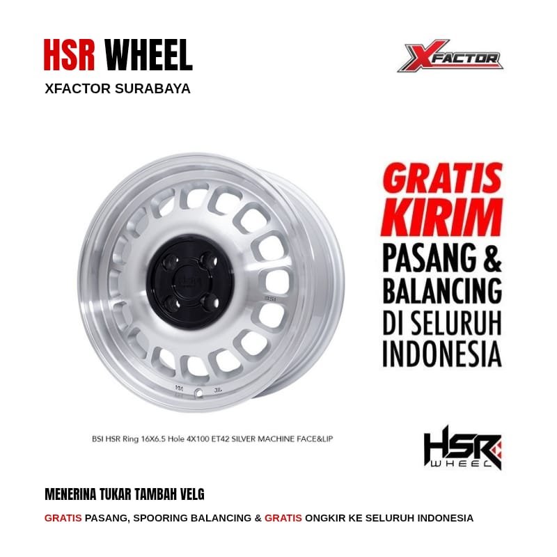 VELG MOBIL R16 HSR BSI HSR R16X6,5 4X100 ET42 SMFL 4 PCS VELG