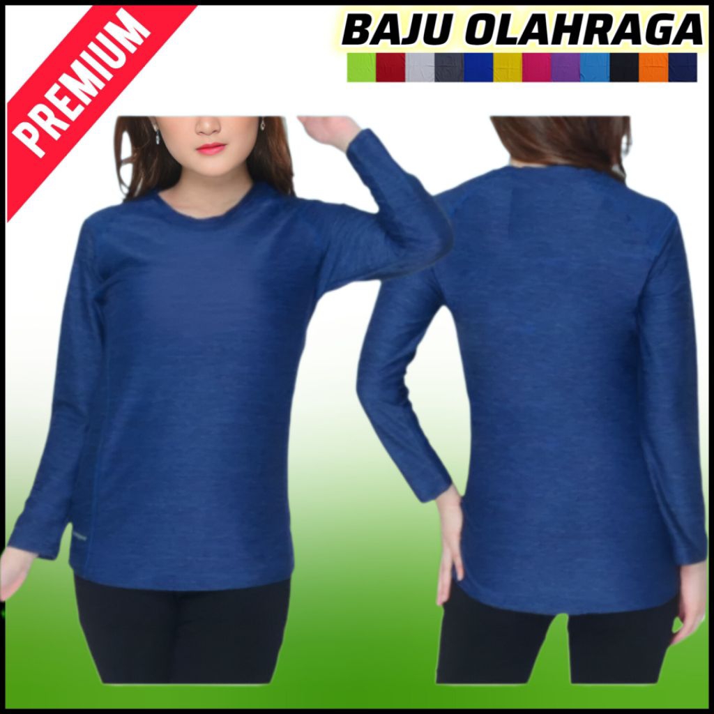ZS SPORT 057 Baju Olahraga Wanita Kaos Senam Lengan Panjang Atasan Lari Gym Premium Running Shirt