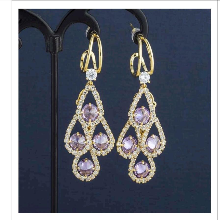 Anting Panjang Elegan Wanita Style Korea, Warna Emas & Biru #22
