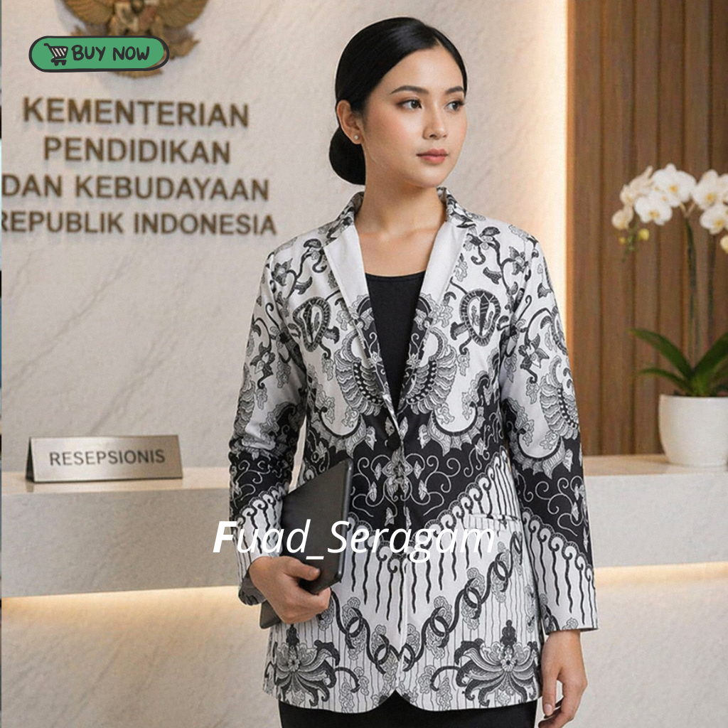 Blazer PGRI Terbaru Batik Bahan Semi Sutra