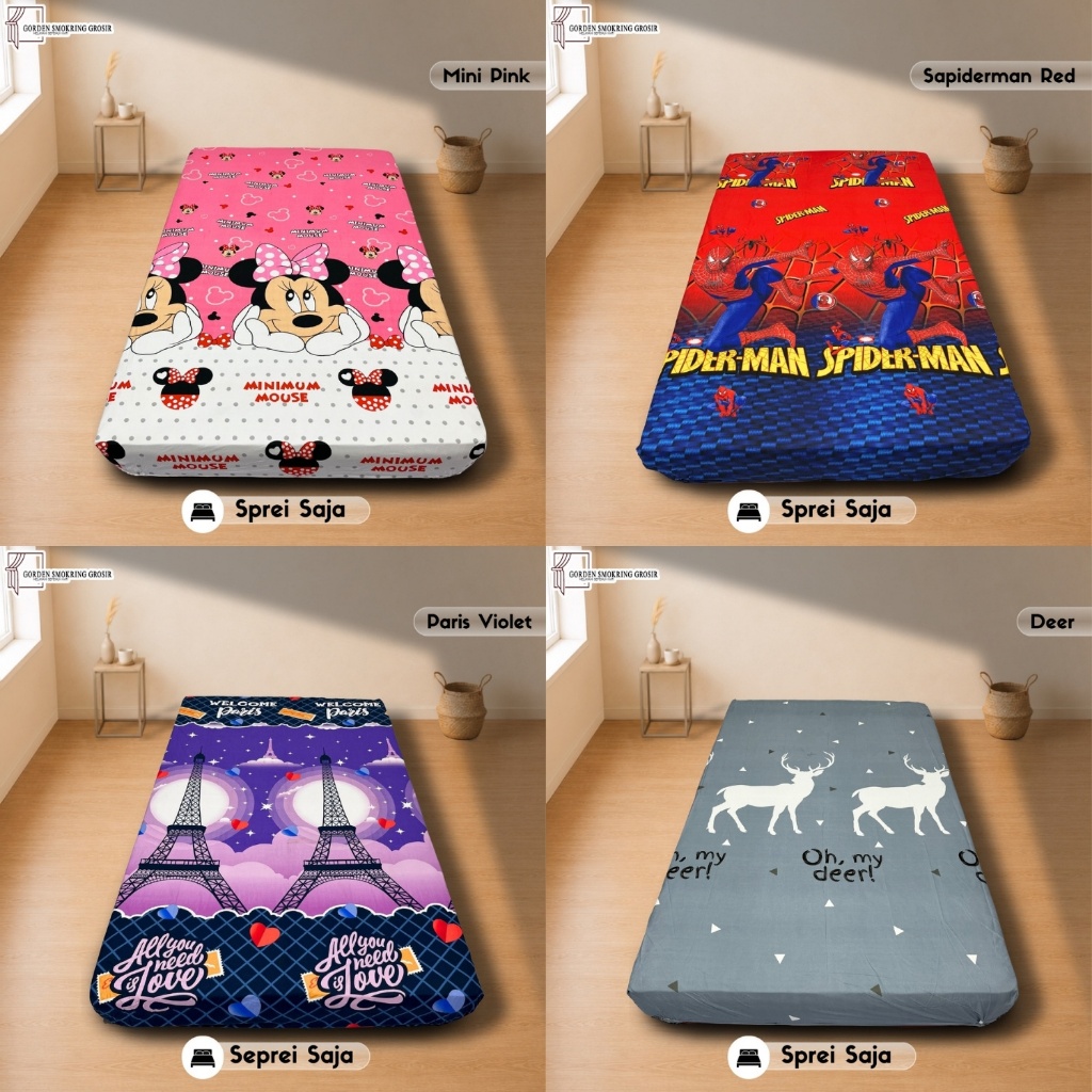 Sprei Homemade Sprei Karakter Kartun Anak Bahan Katun Halus Sprei Saja Tanpa Sarung Bantal Sarung Gu
